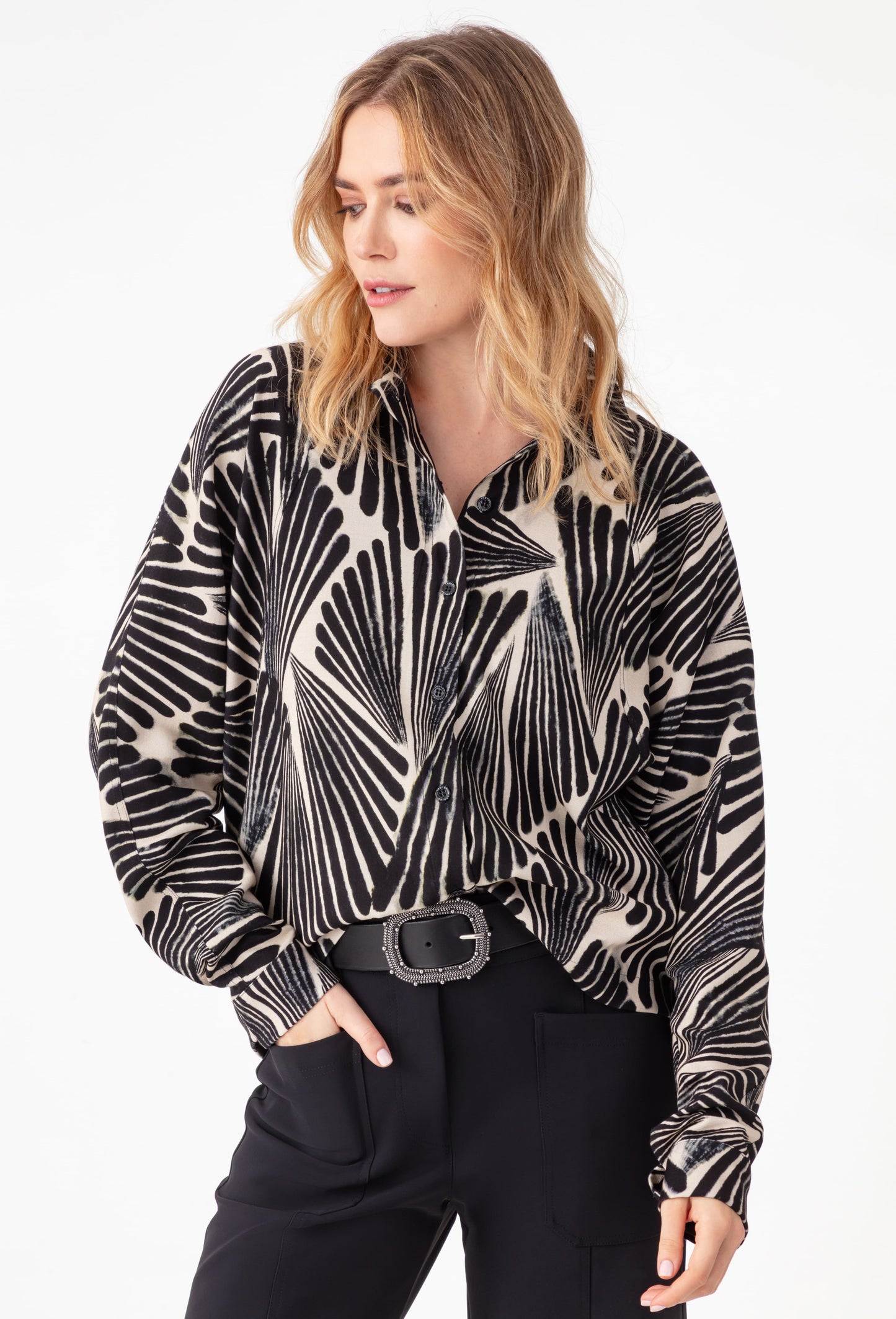 Chemise cubique Lydia imprimé plumages 1