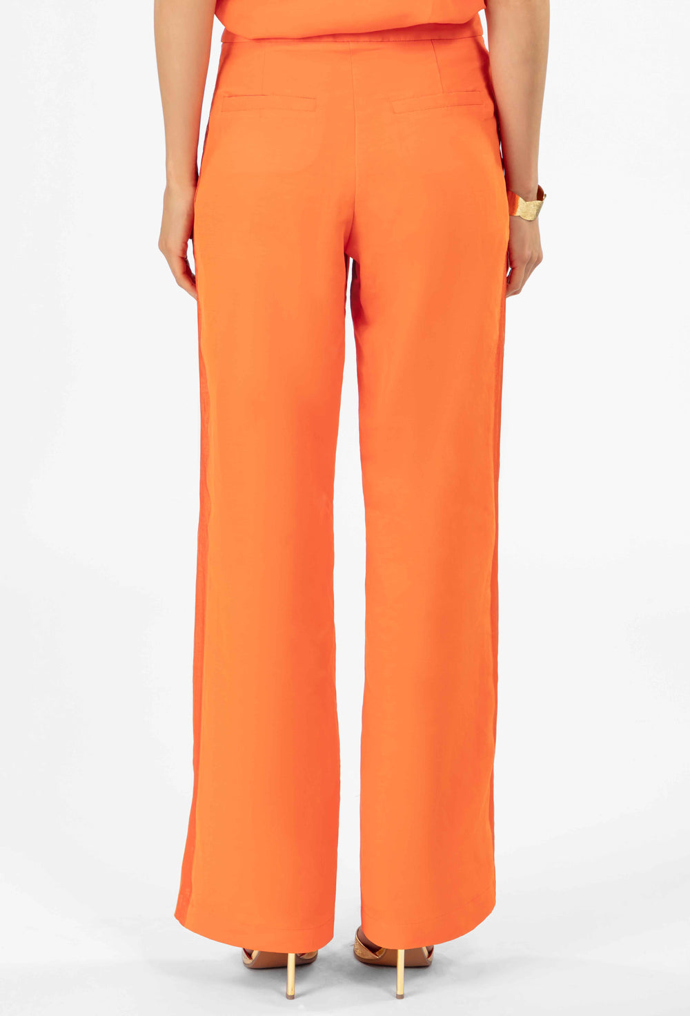 Pantalon droit Bart bi matière orange 4
