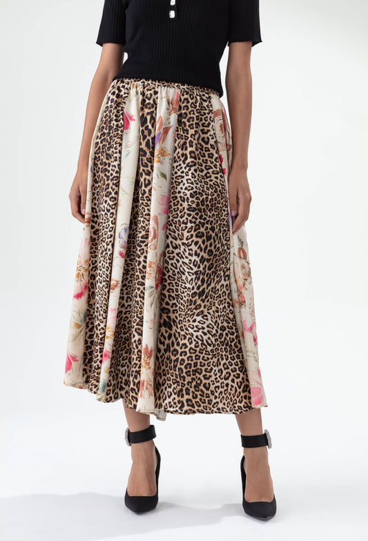 Jupe Désert imprimé papyrus et léopard 4