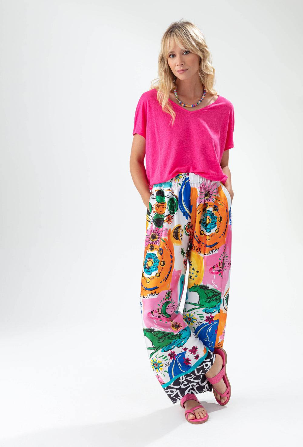 Tee-shirt Trésor rose  100% lin 3