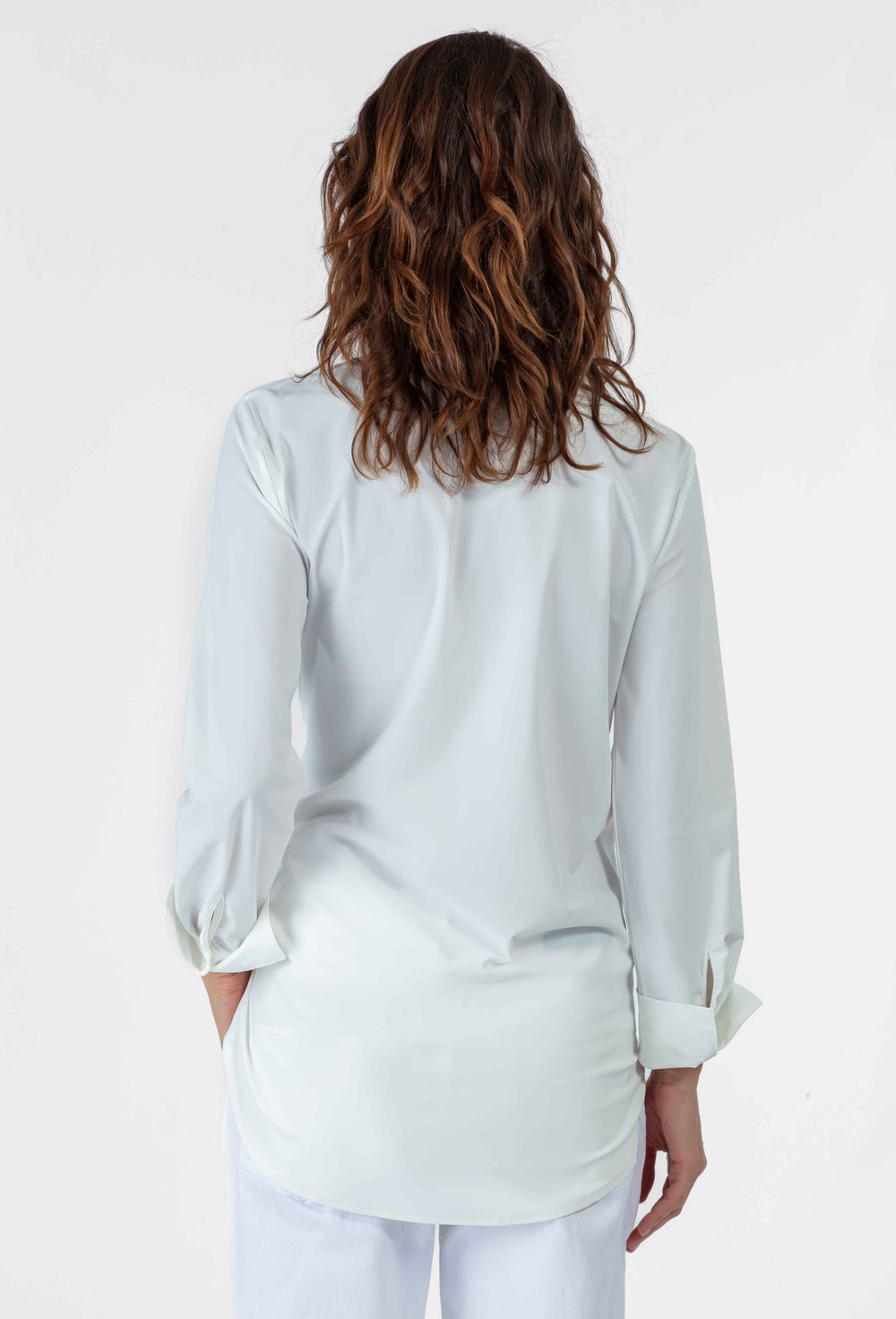 Blouse cache-coeur Mira en jersey technique blanc 3