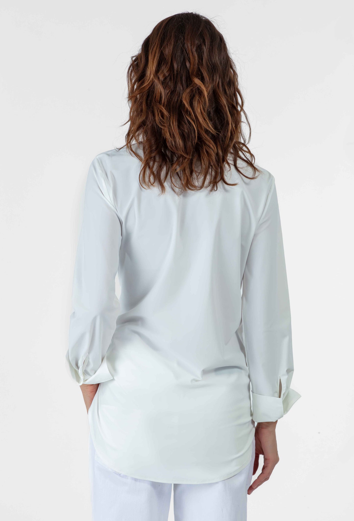 Blouse cache-coeur Mira en jersey technique blanc 3
