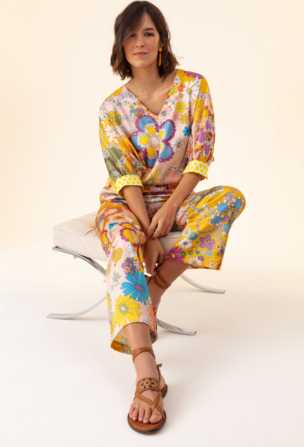 Pantalon Jacinthe imprimé fleuri 2