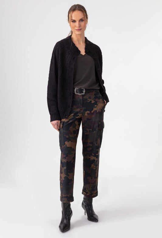 Pantalon cargo Amaury en jersey technique imprimé militaire 1