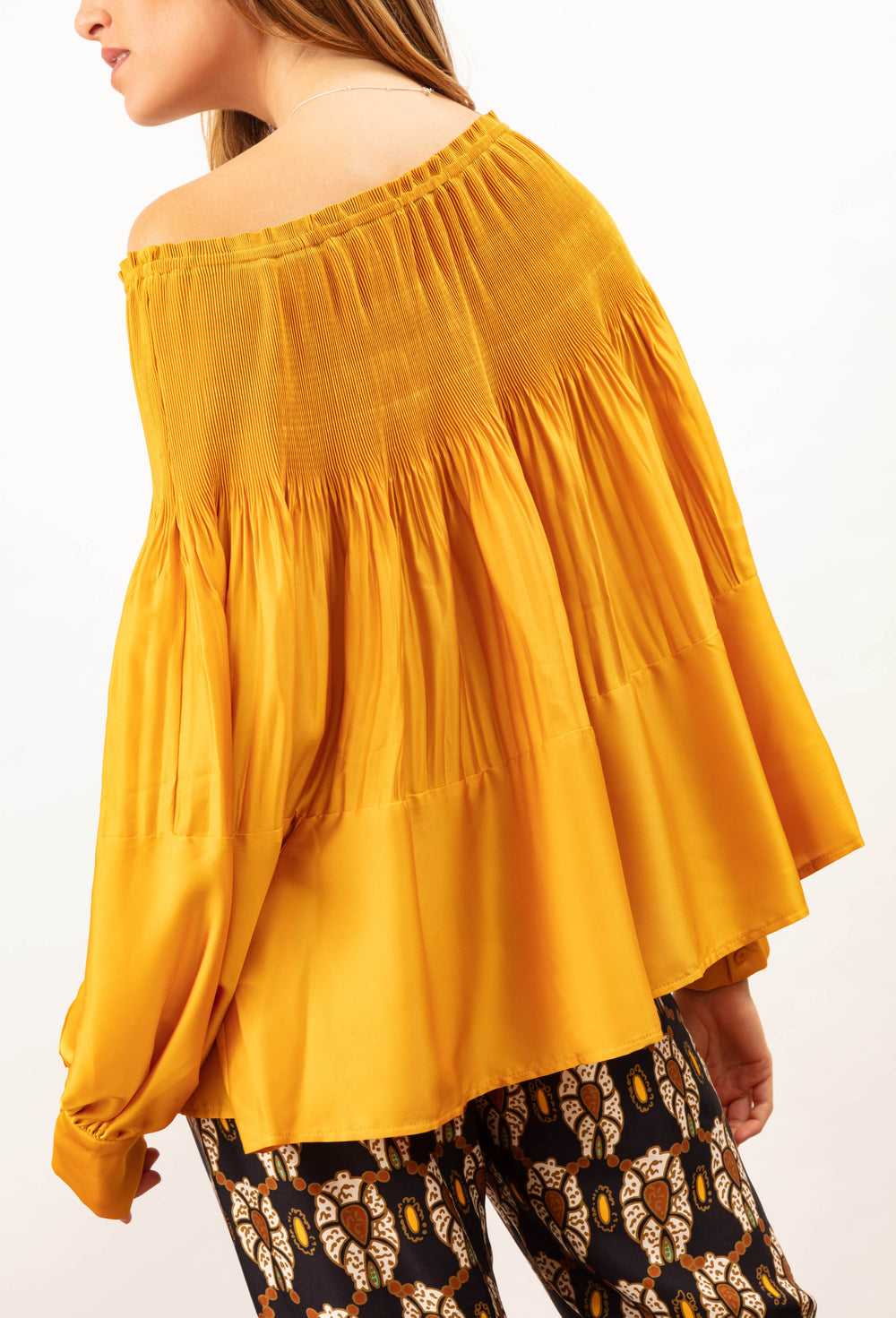 Blouse Wanda plissée ocre 3