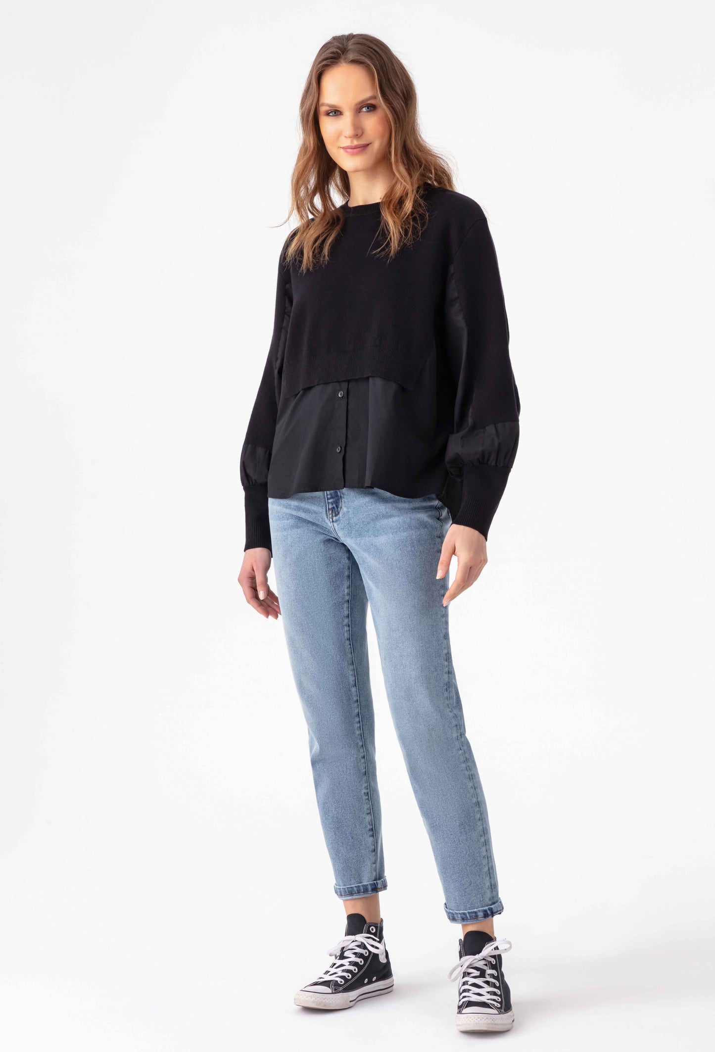 Pull Raven chemise noir en laine 5