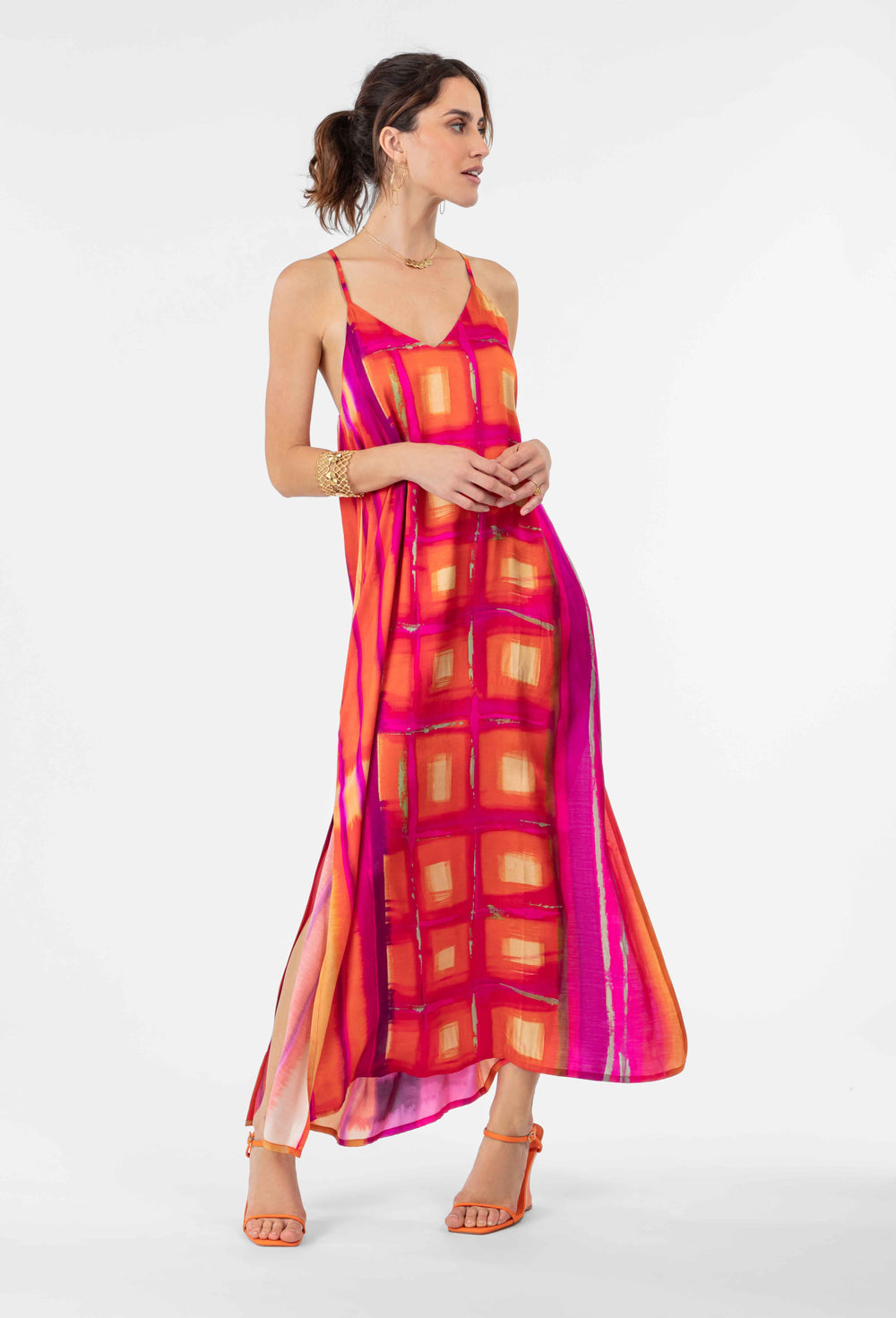 Robe longue Nayla en satin imprimé 6