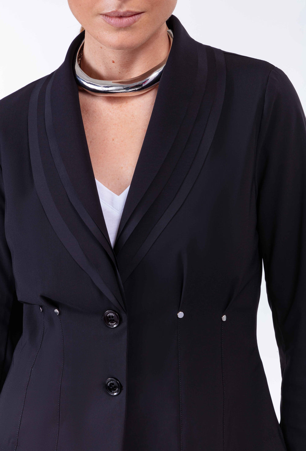 Veste ajustée Ivane en jersey technique noir 2