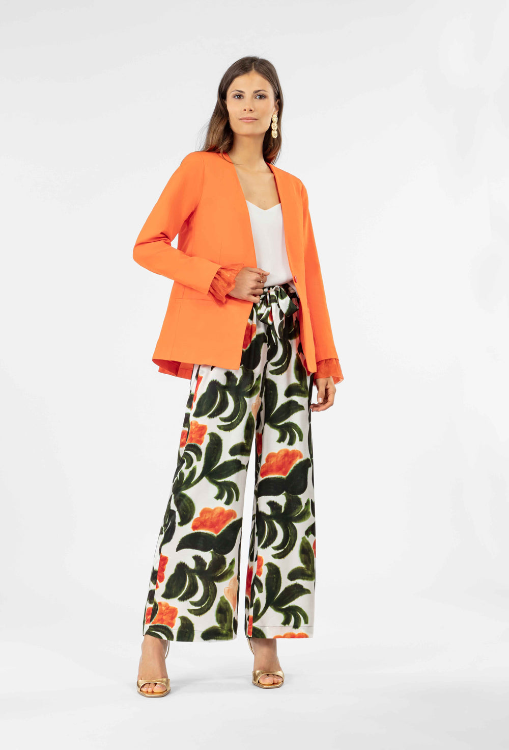 Blazer Clint mix matières orange 6