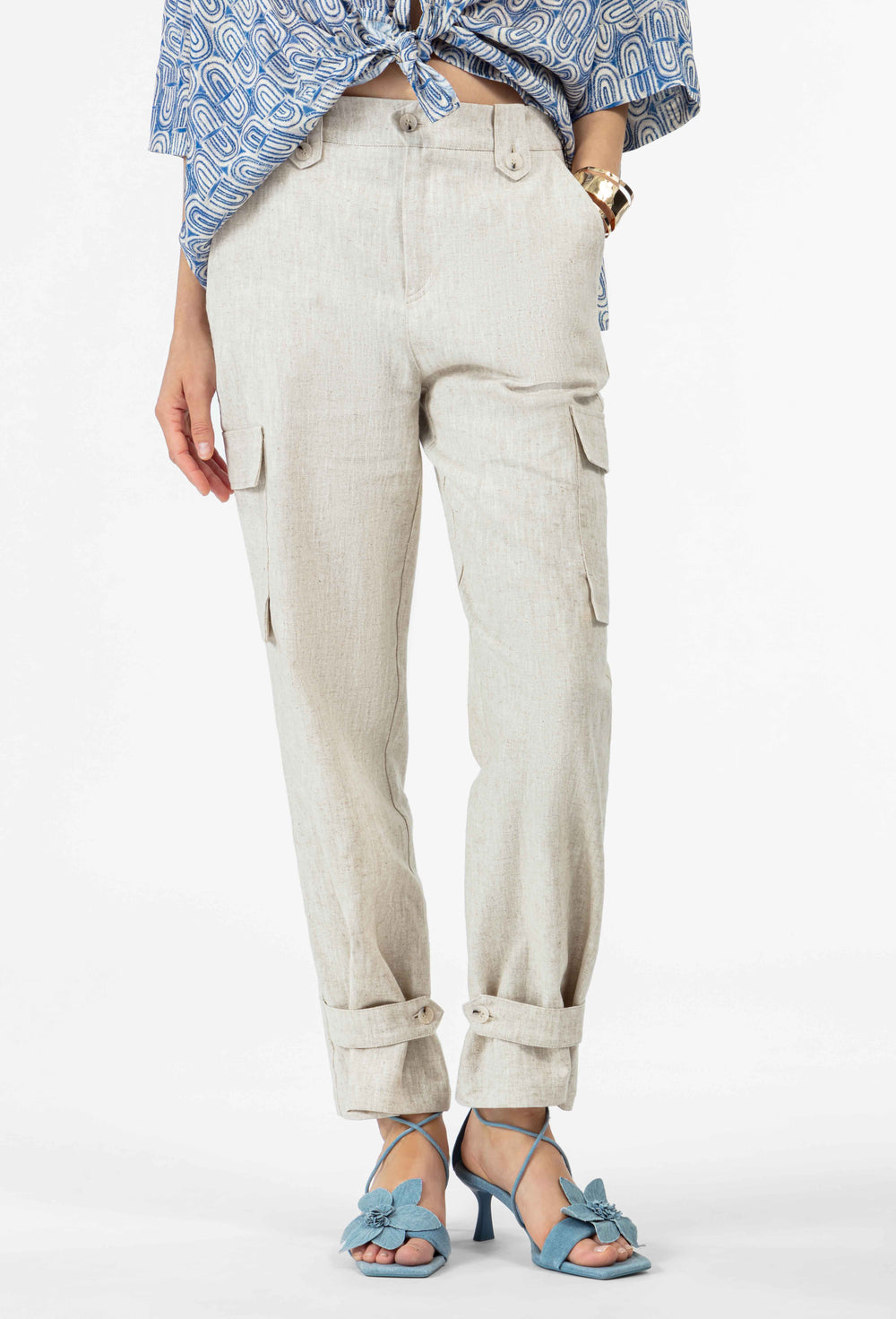Pantalon cargo Basile lin / coton 3
