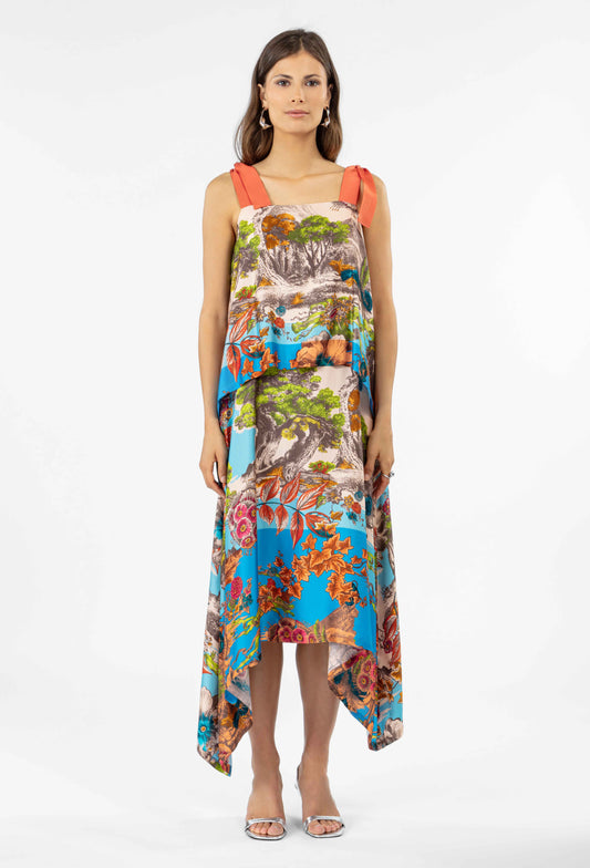 Robe longue Elena en twill de viscose 1