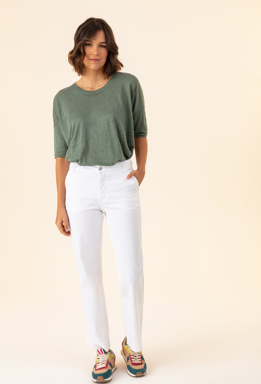 Jean Felix blanc en coton 1