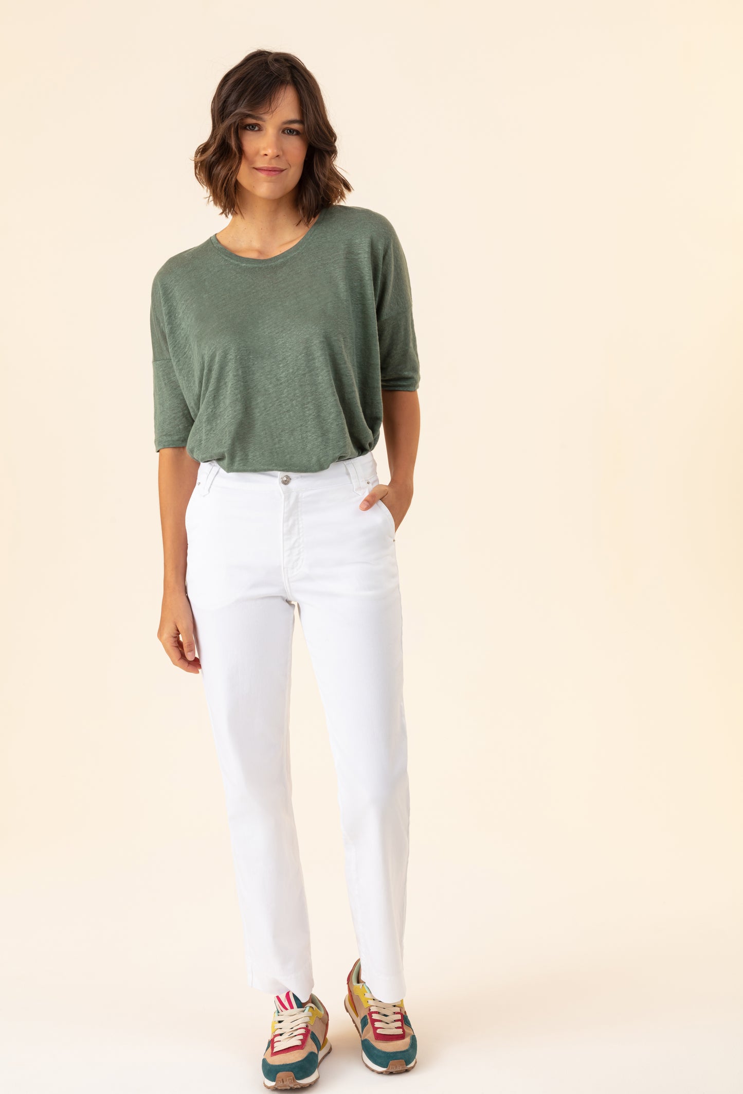 Jean Felix blanc en coton 1