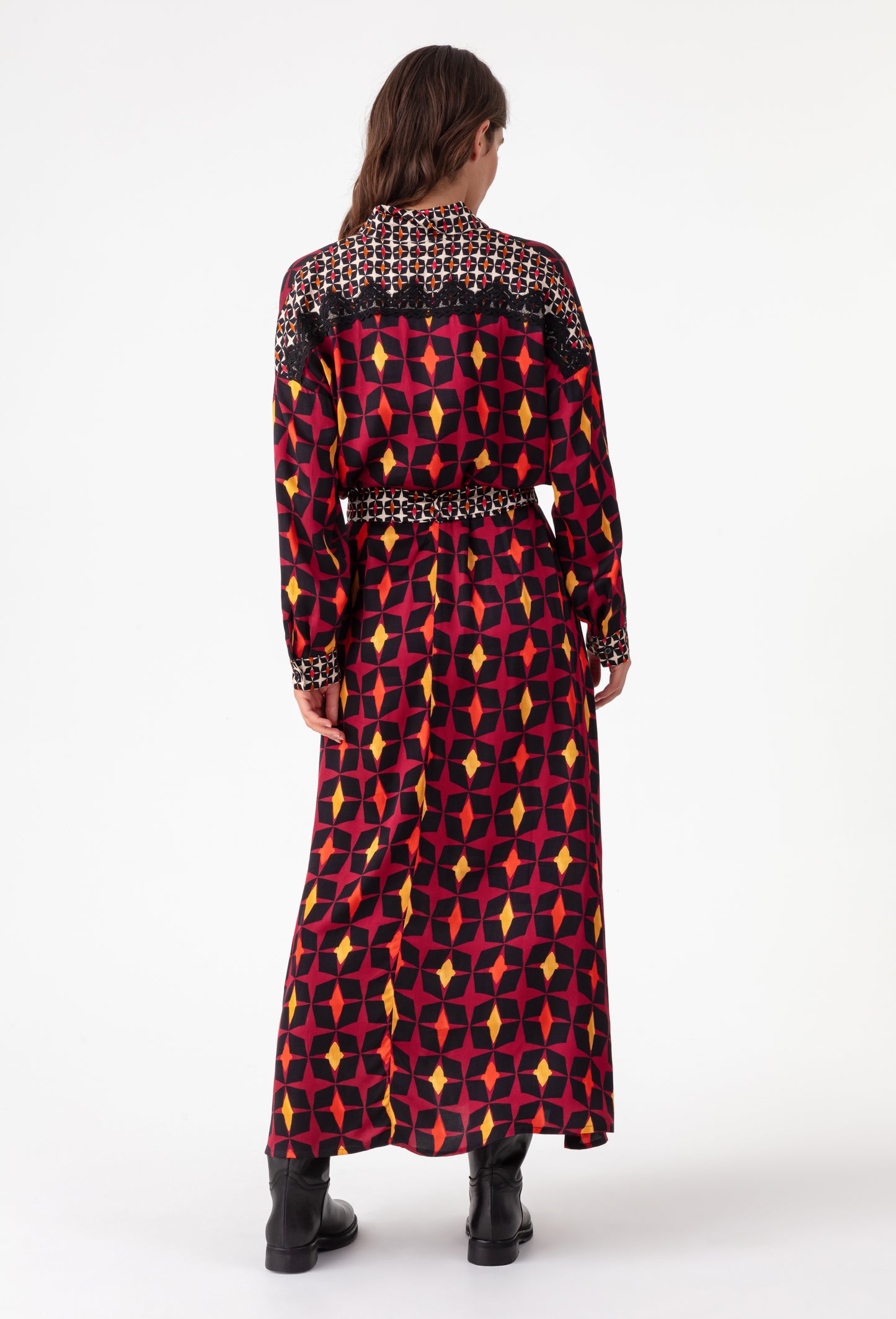 Robe longue Amelia à imprimé géométrique 3
