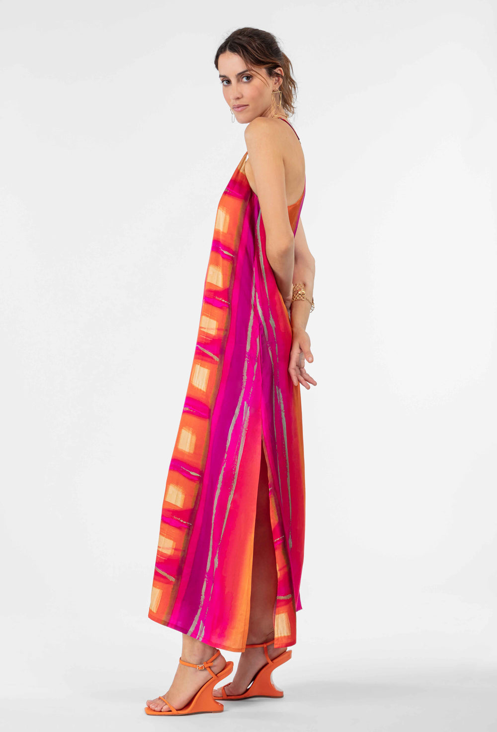 Robe longue Nayla en satin imprimé 7