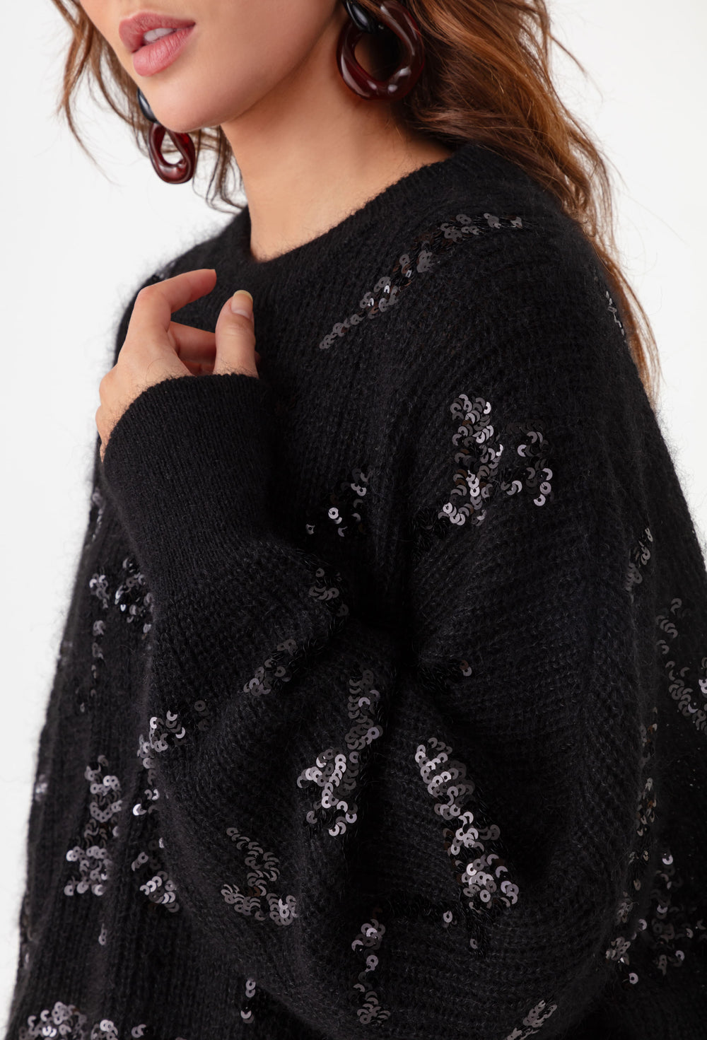 Pull Kay noir à sequins en alpaga 2