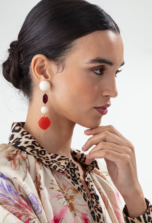 Boucles d'oreilles Lilii tricolores 1