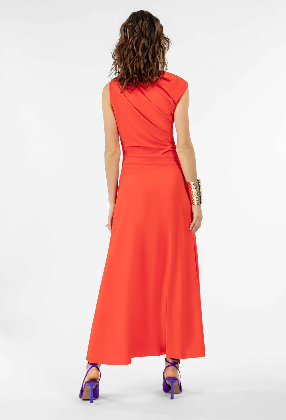 Robe fourreau Emma en jersey technique orange 3