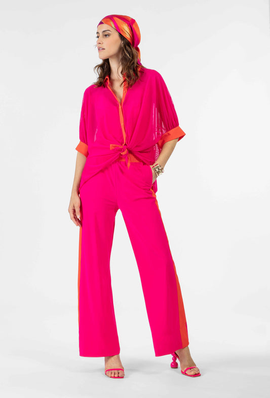 Pantalon wide Damien en jersey technique bicolore 1