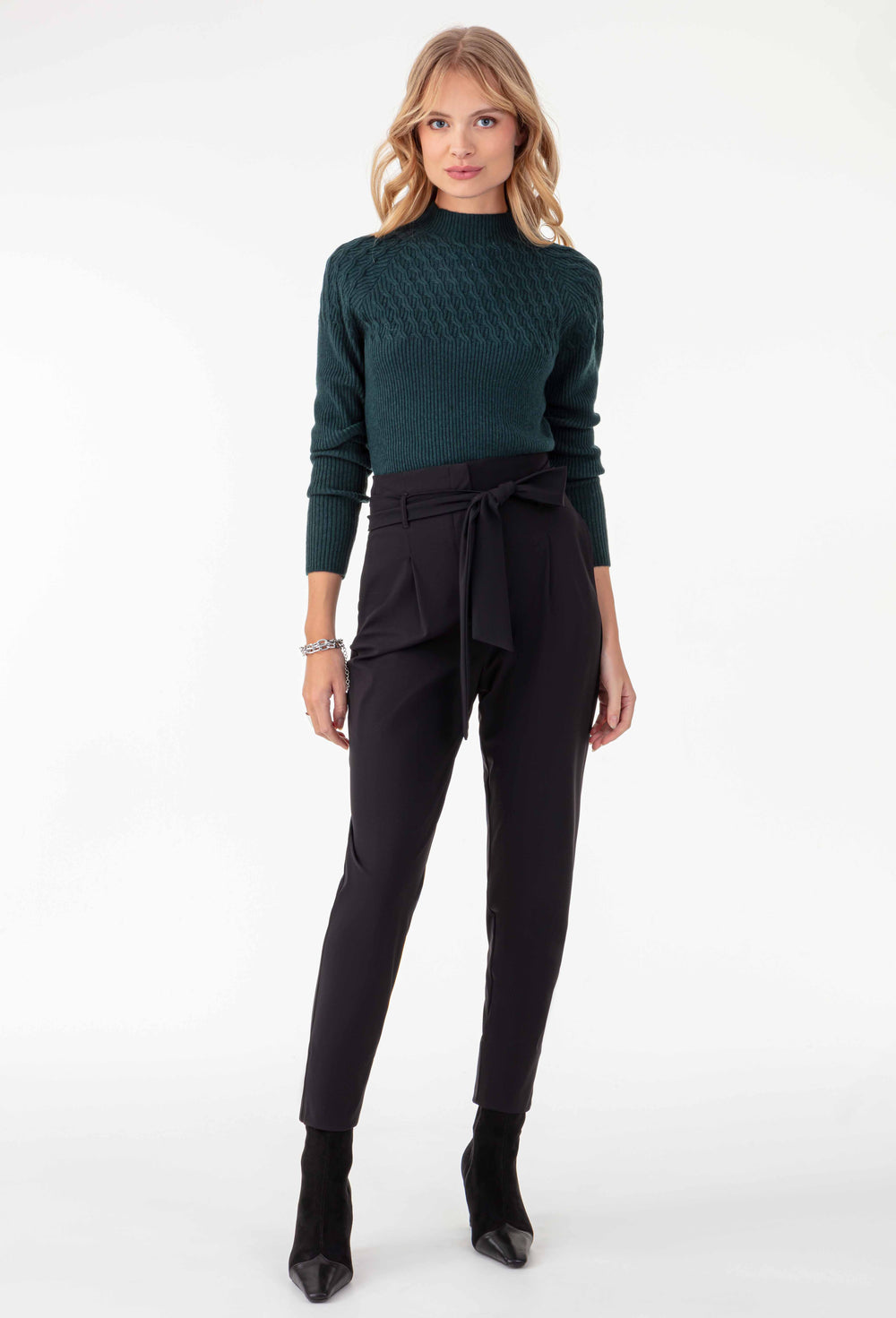 Pantalon ceinturé Hadrien noir 1