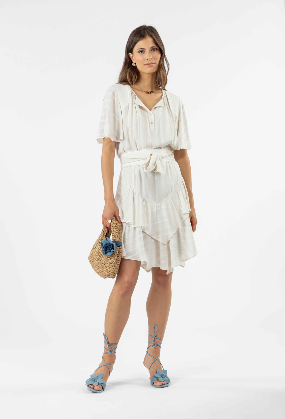 Robe courte Lauryn beige 4