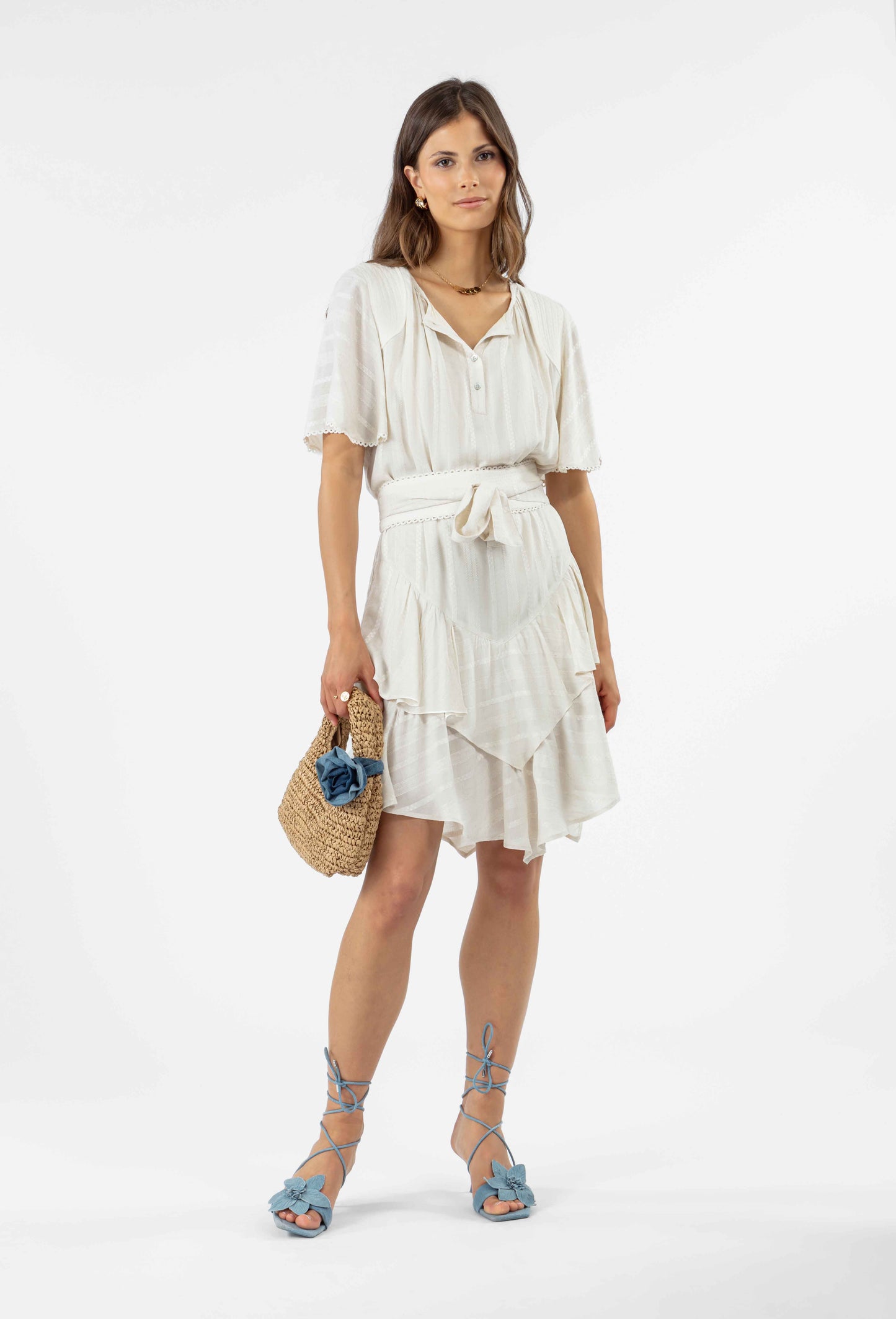Robe courte Lauryn beige 4
