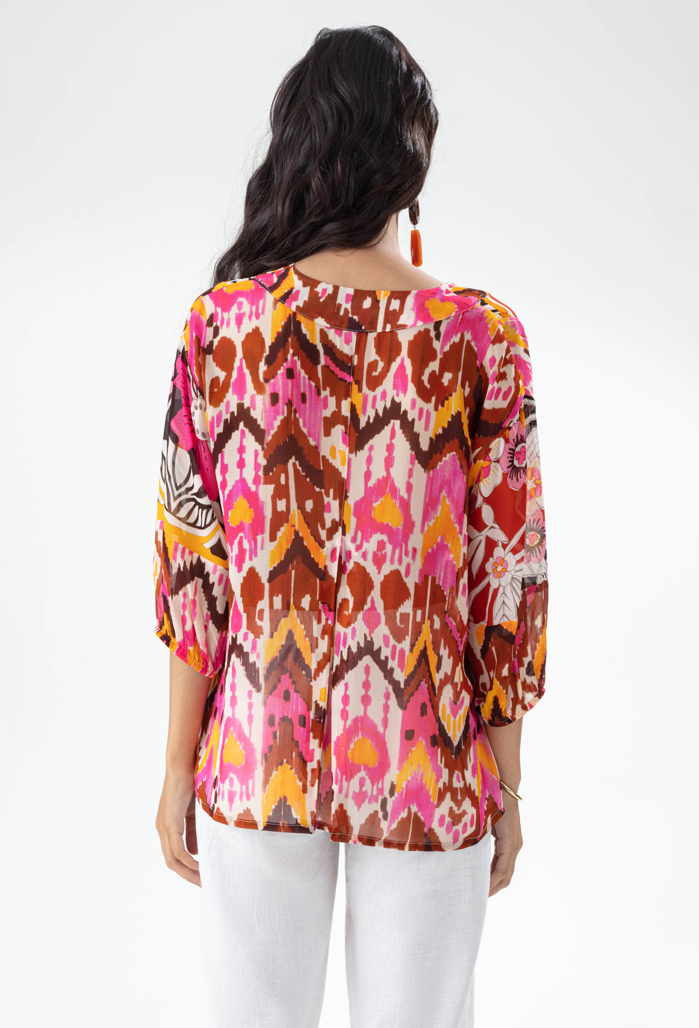Blouse Lotus imprimé ikat et mehndi 3
