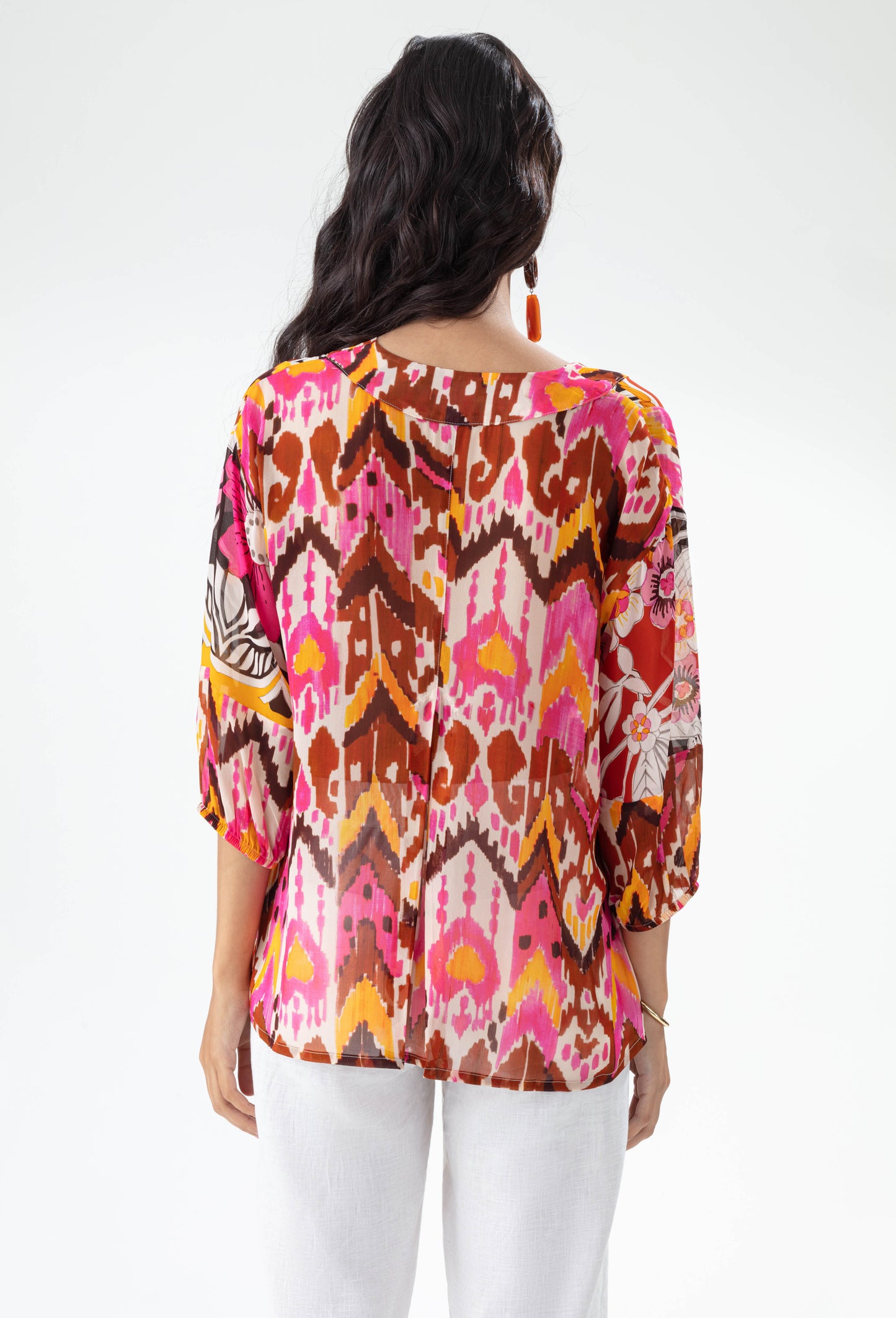 Blouse Lotus imprimé ikat et mehndi 3