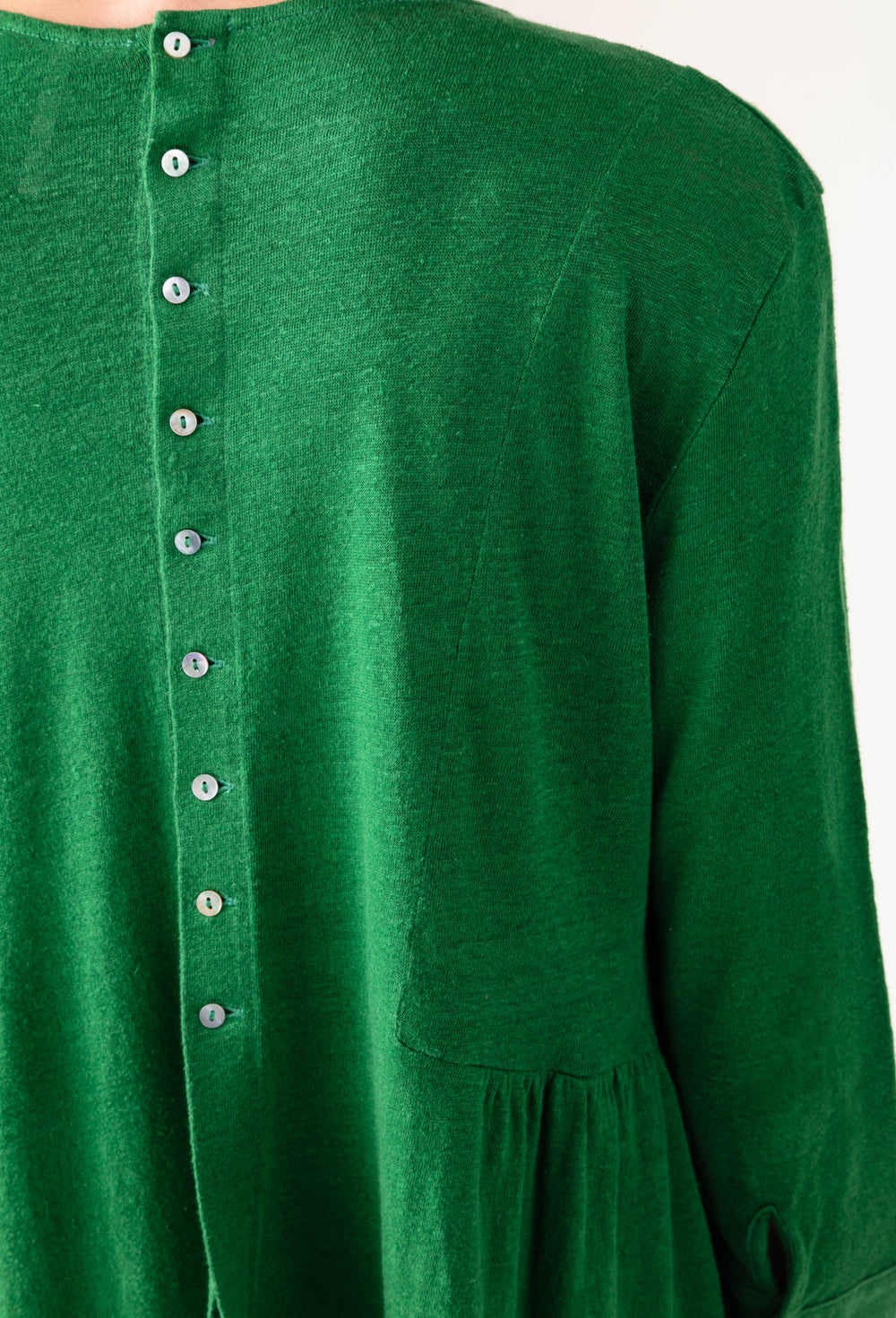 Gilet Jeanne en lin vert 4