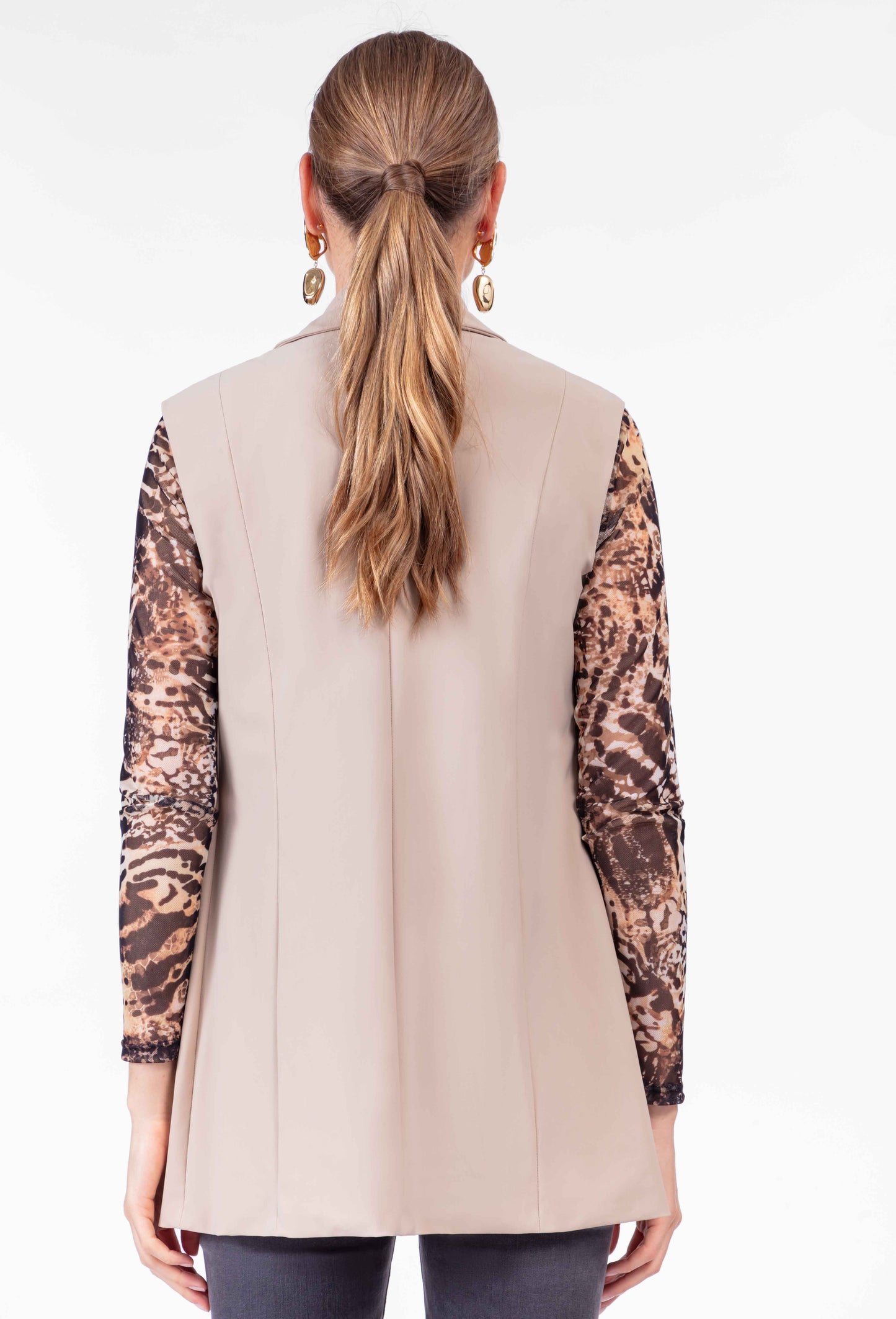 Veste sans manches Tess en jersey technique beige 4