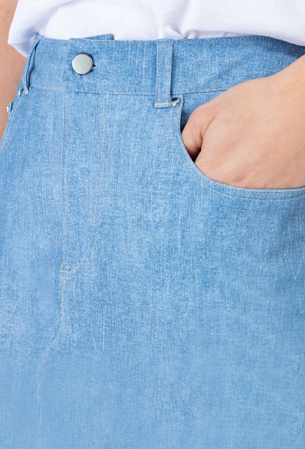 Jupe crayon Marion en jersey technique denim 4