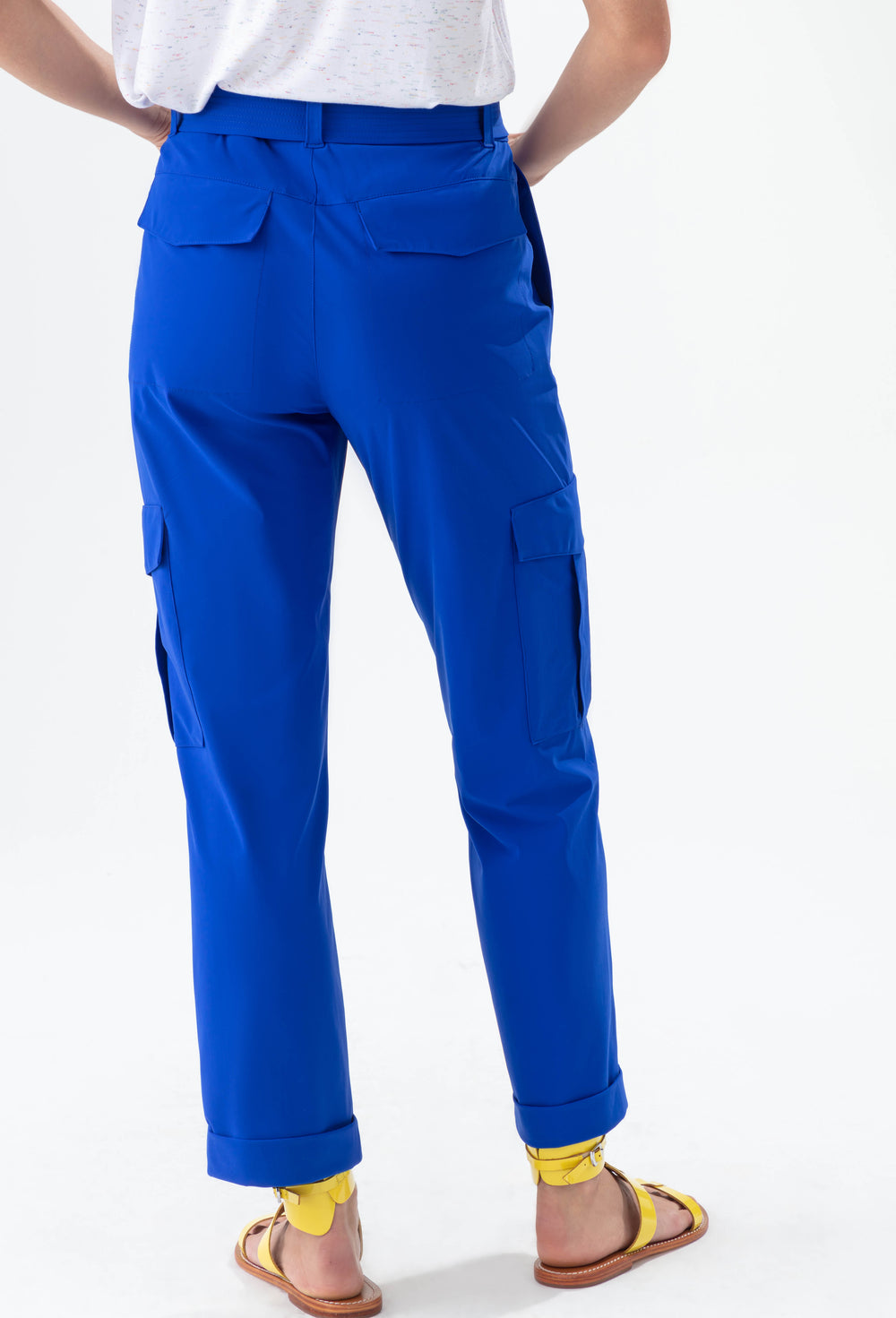 Pantalon + ceinture Lune coupe cargo bleu cobalt 6