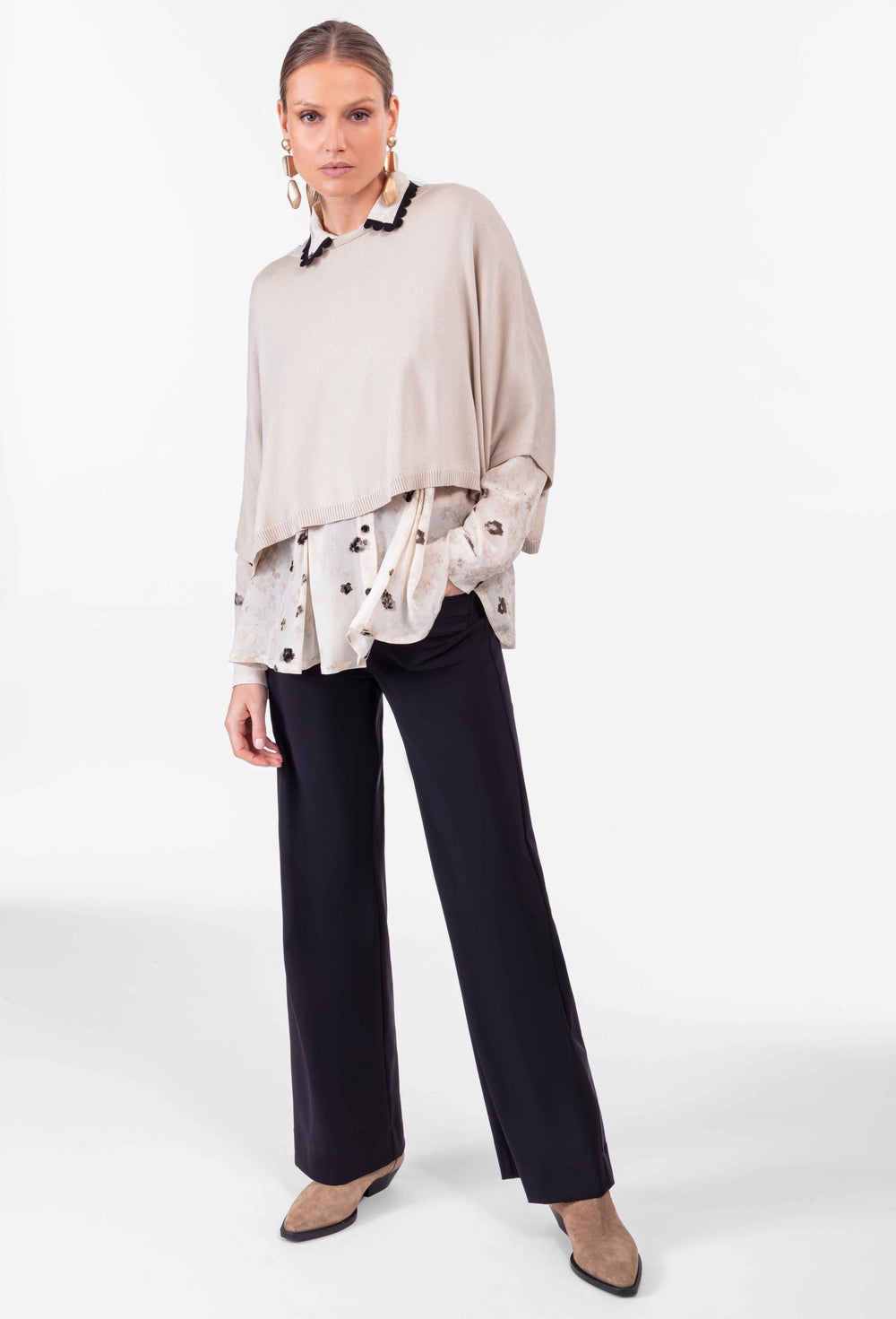 Pull oversize Flora beige 4