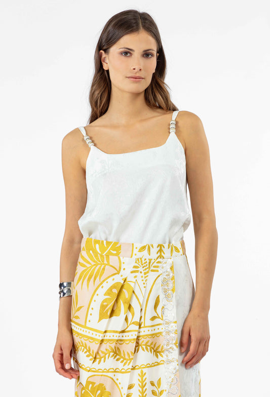 Caraco Ansel en jacquard blanc 2