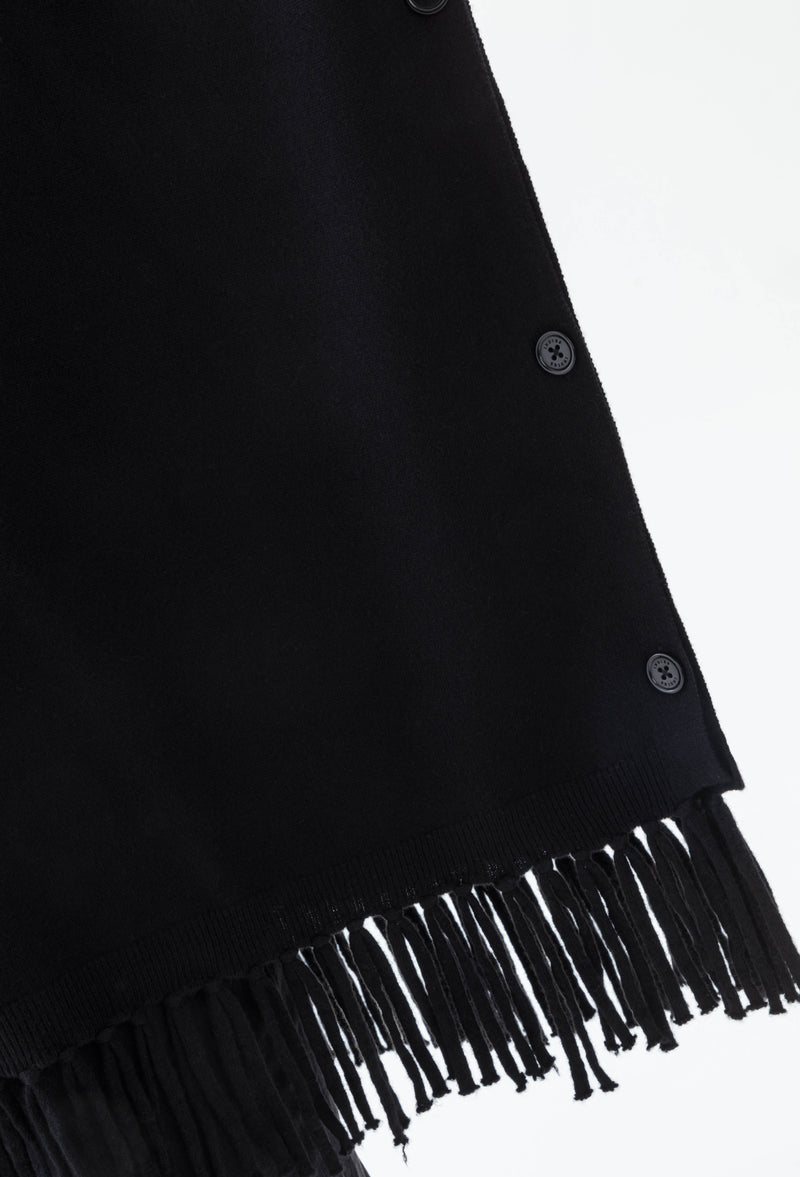 Poncho Claire noir 100% laine 3