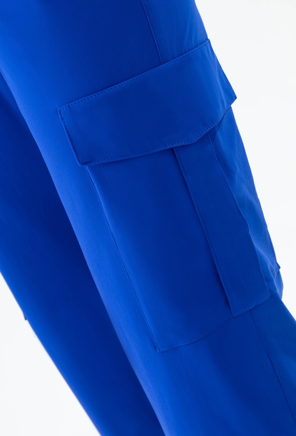 Pantalon + ceinture Lune coupe cargo bleu cobalt 4