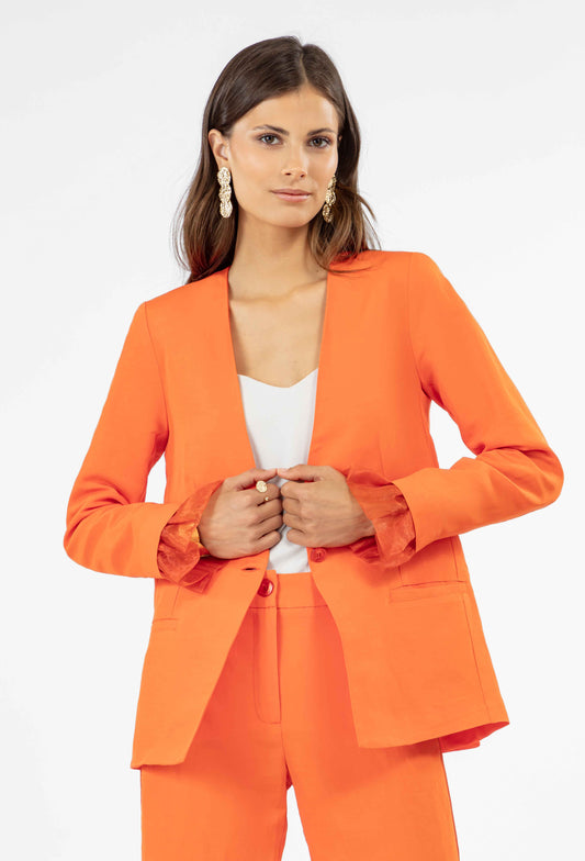 Blazer Clint mix matières orange 1