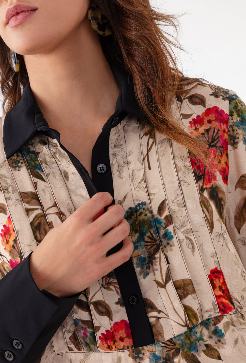 Blouse Maeve bi-matière imprimée 2
