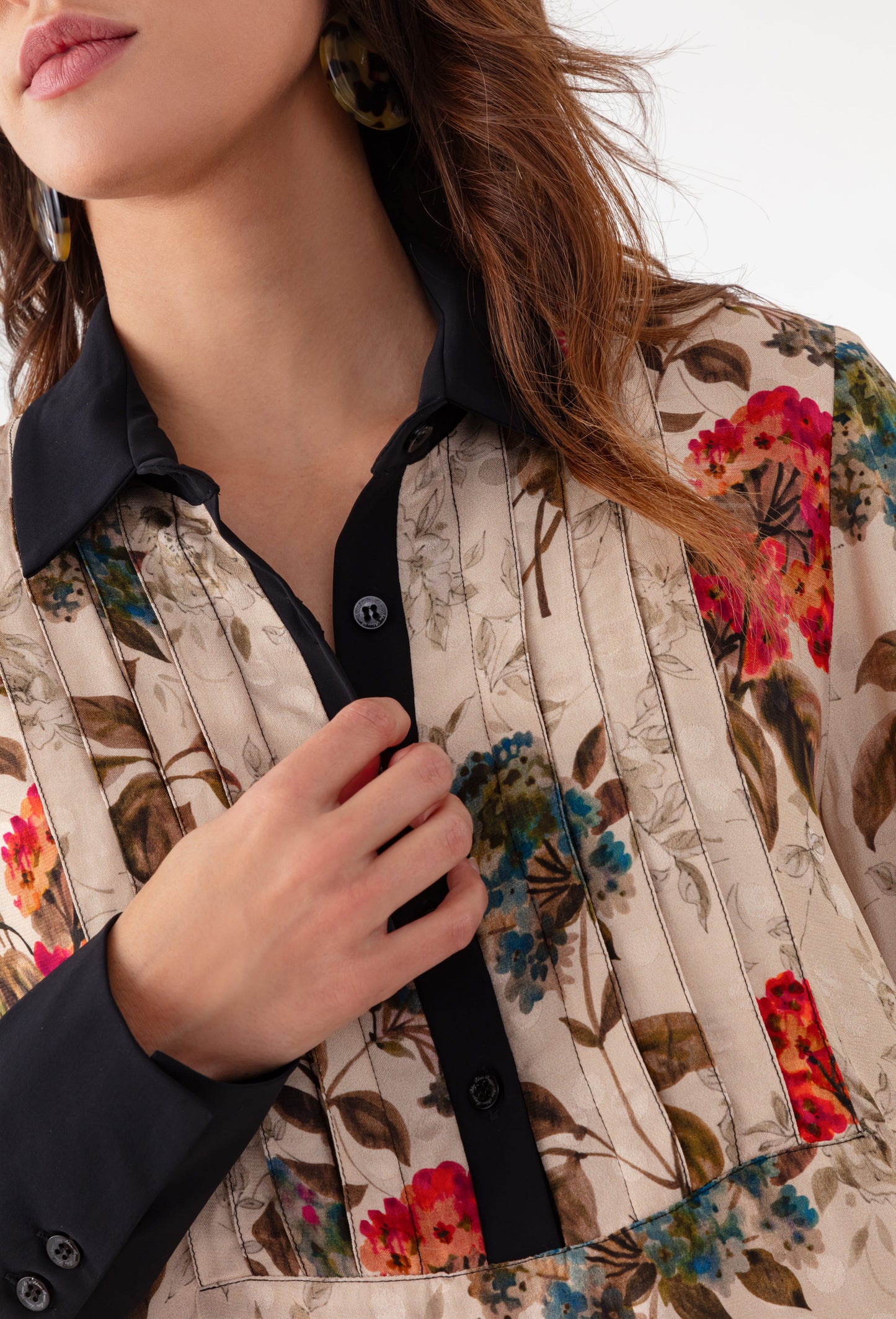 Blouse Maeve bi-matière imprimée 2