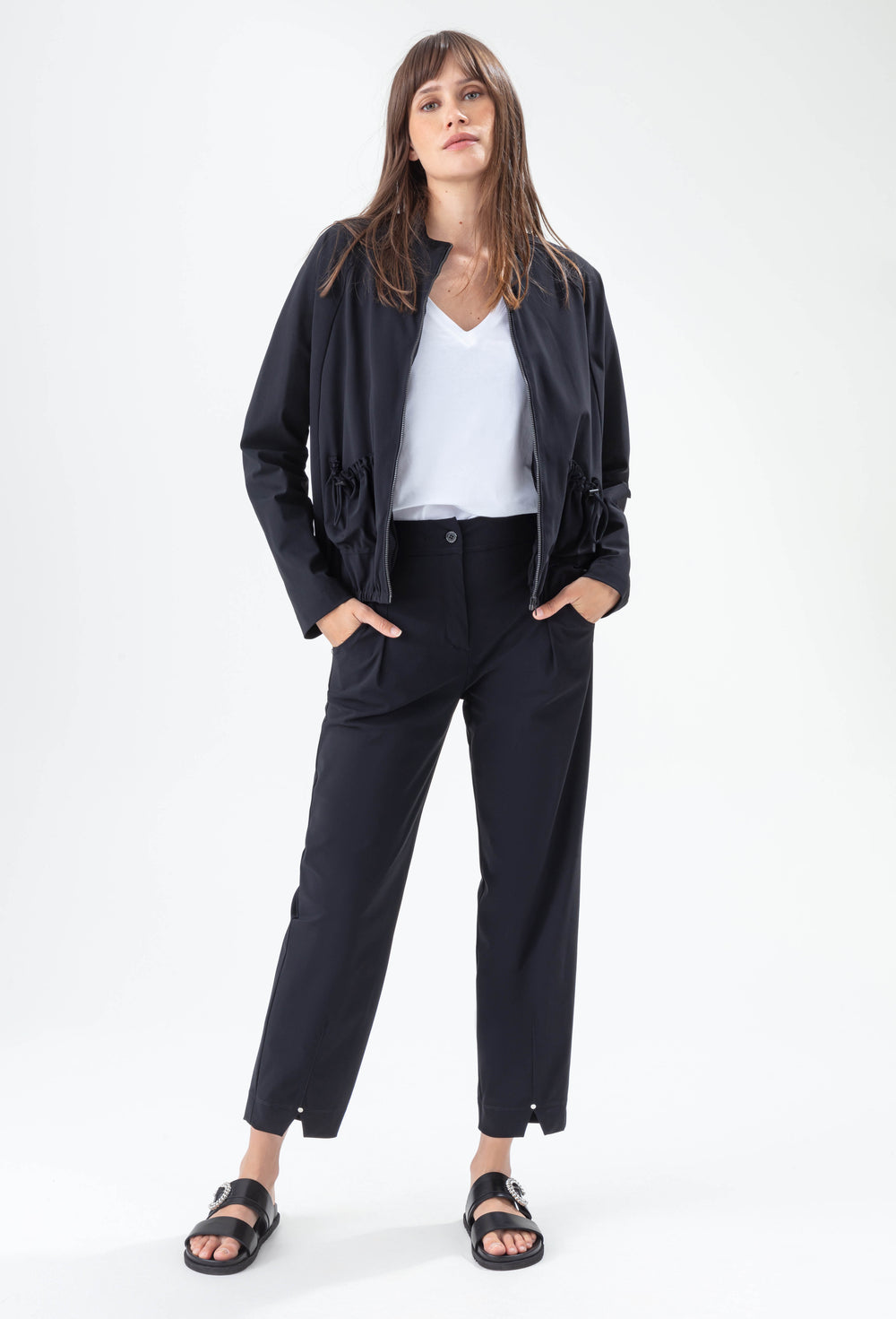 Blouson Aya noir en jersey technique 2