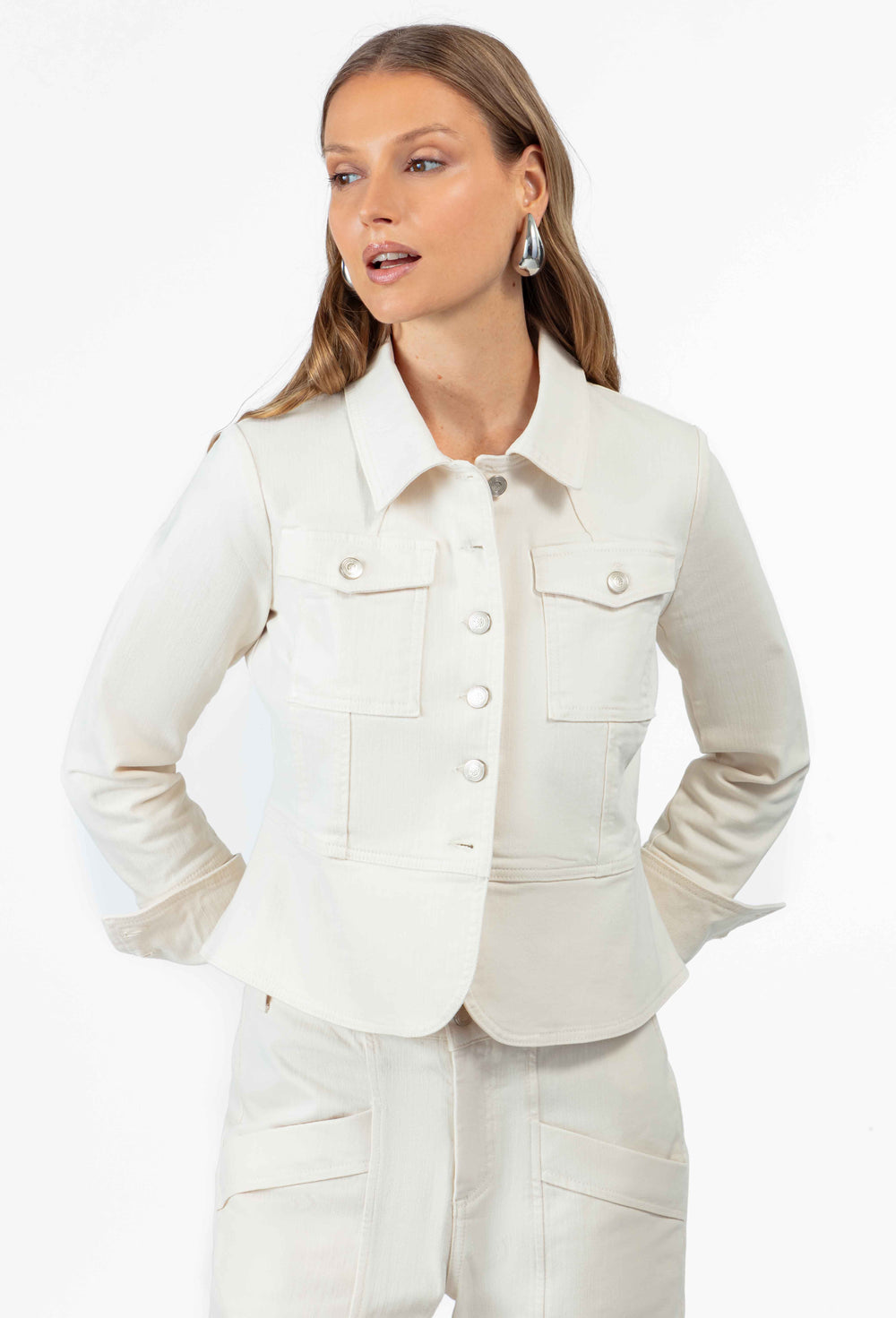 Veste Cassio en jean vanille 1