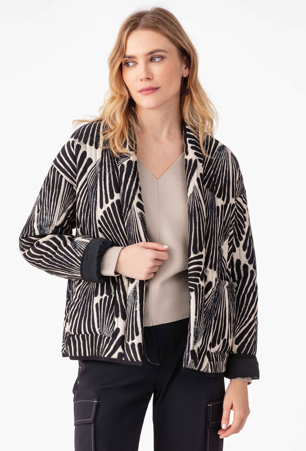 Pull col V Clyde beige 4