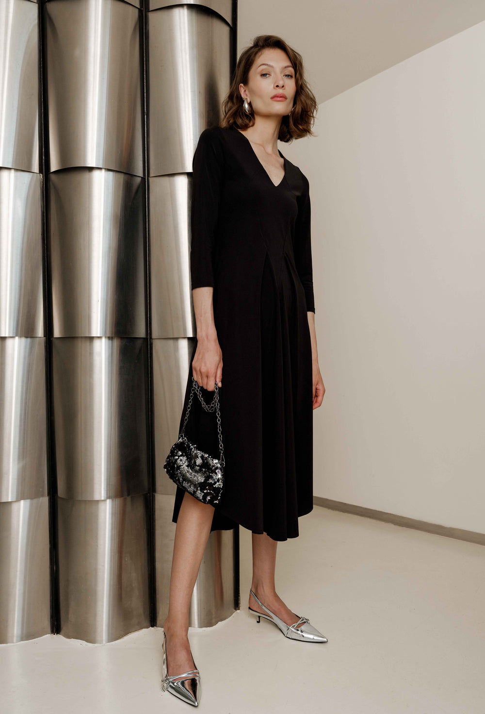Robe Sacha en jersey technique noir 1