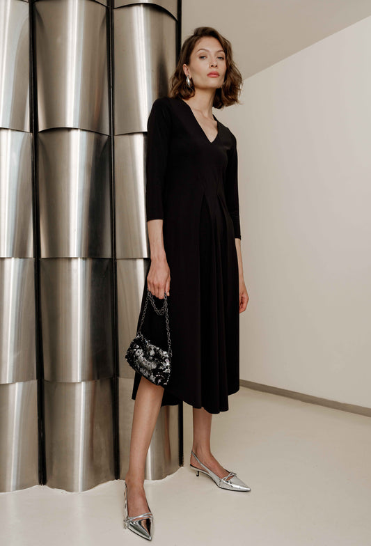 Robe Sacha en jersey technique noir 1