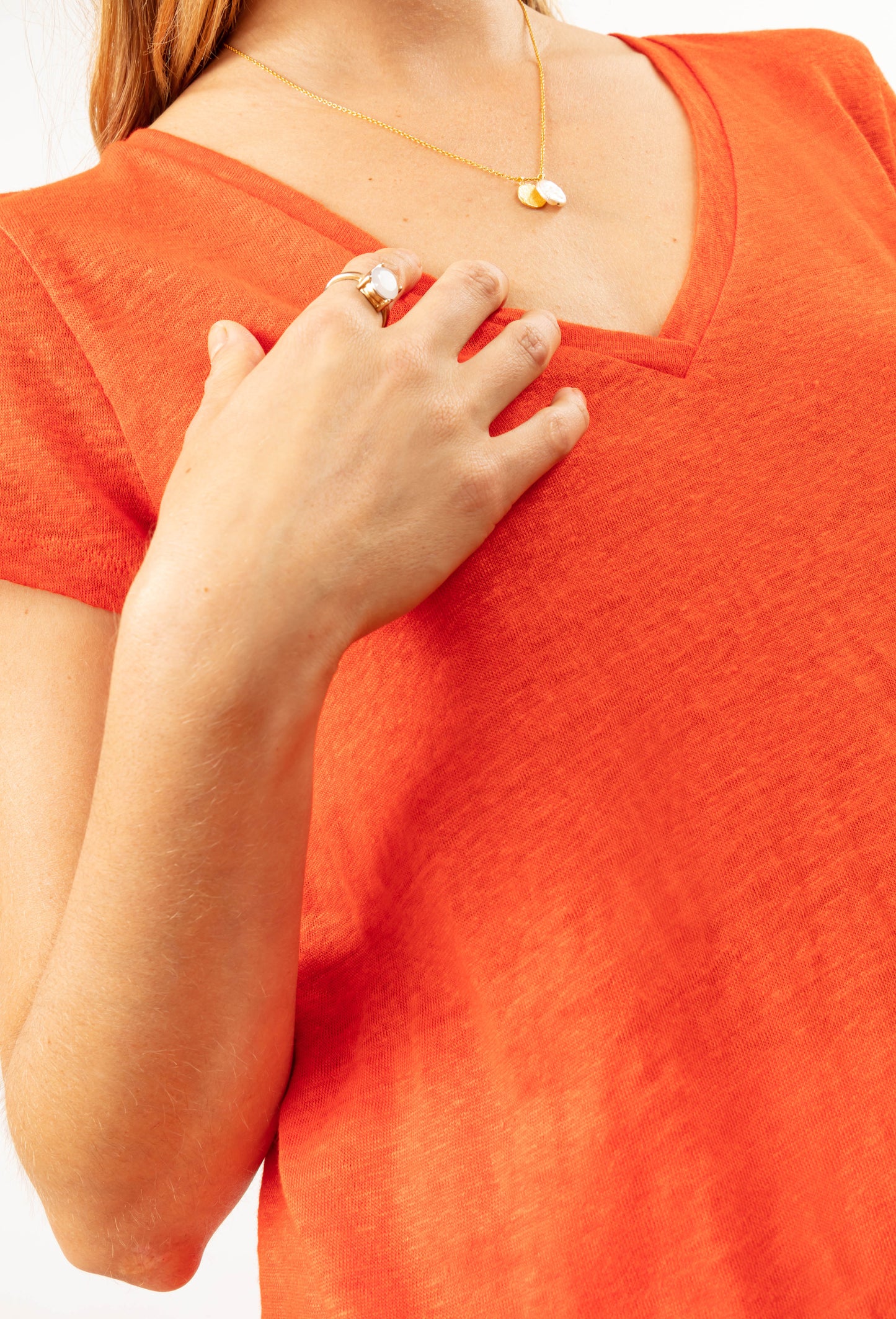 Tee-shirt Lyra orange 100% lin 2