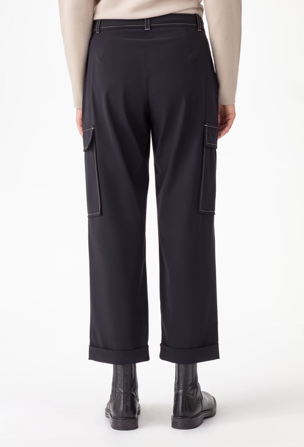 Pantalon cargo Victoire noir en jersey technique 3