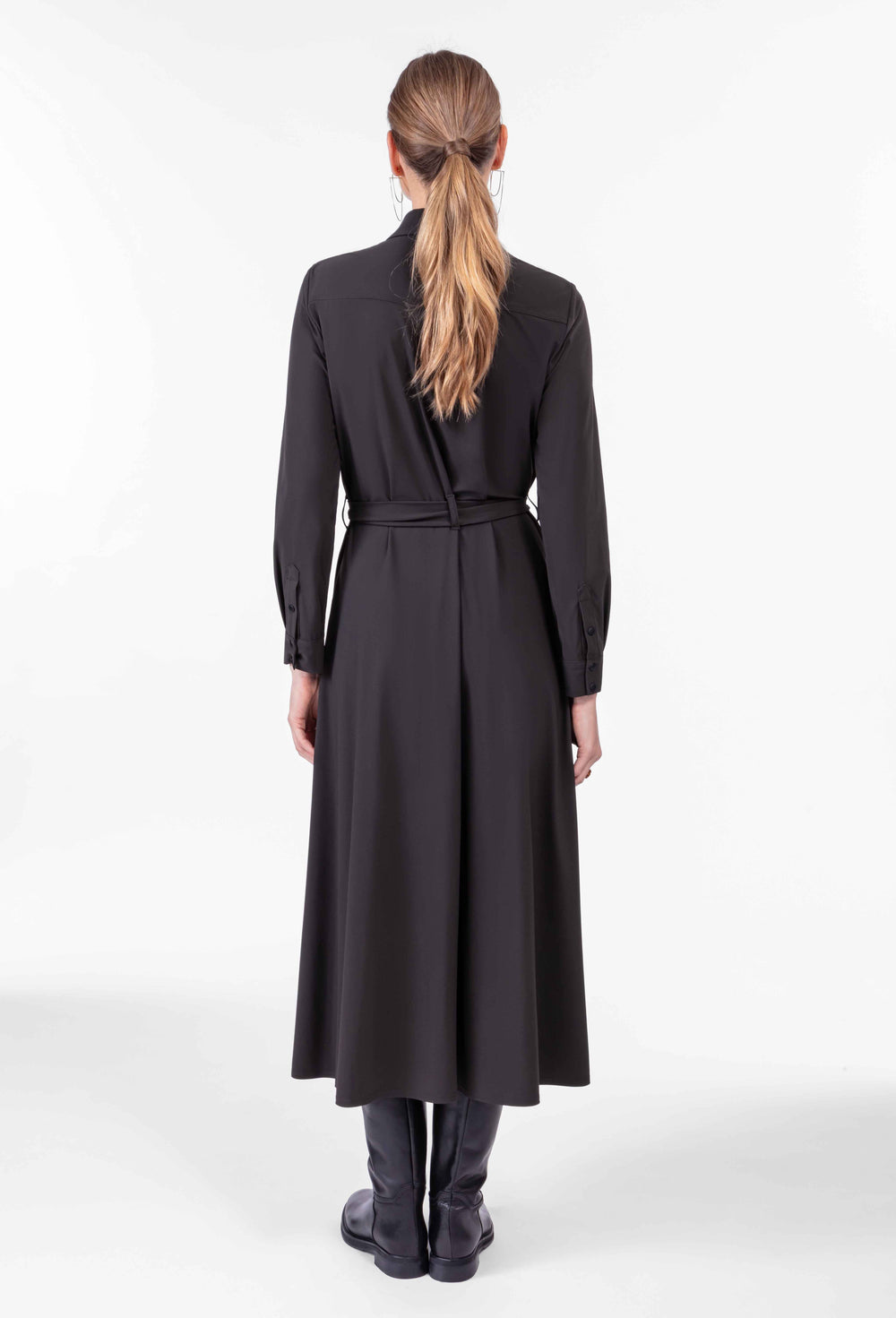Robe longue Oscar kaki en jersey technique 3