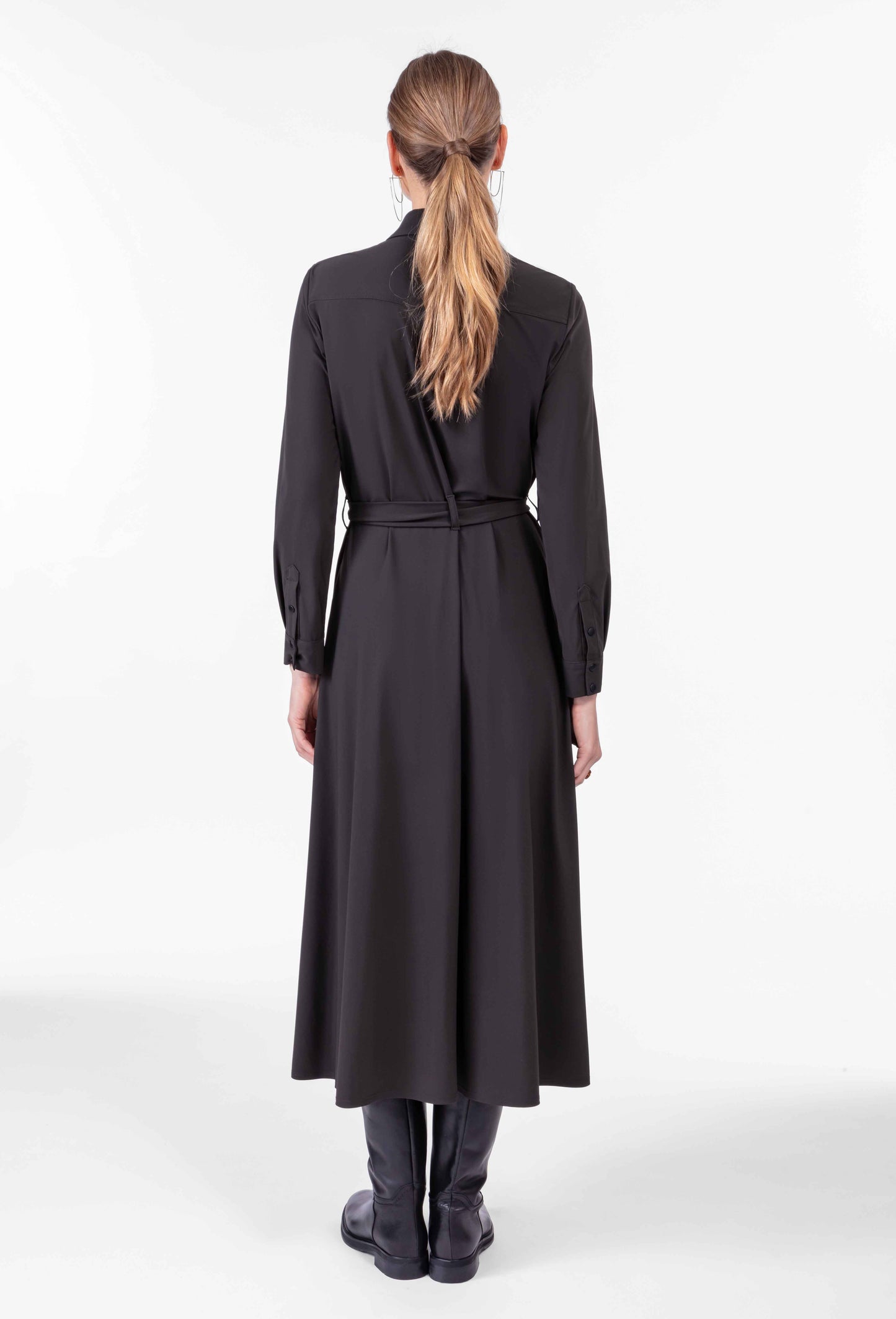 Robe longue Oscar kaki en jersey technique 3