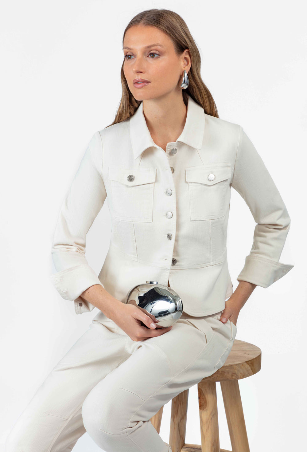 Veste Cassio en jean vanille 4