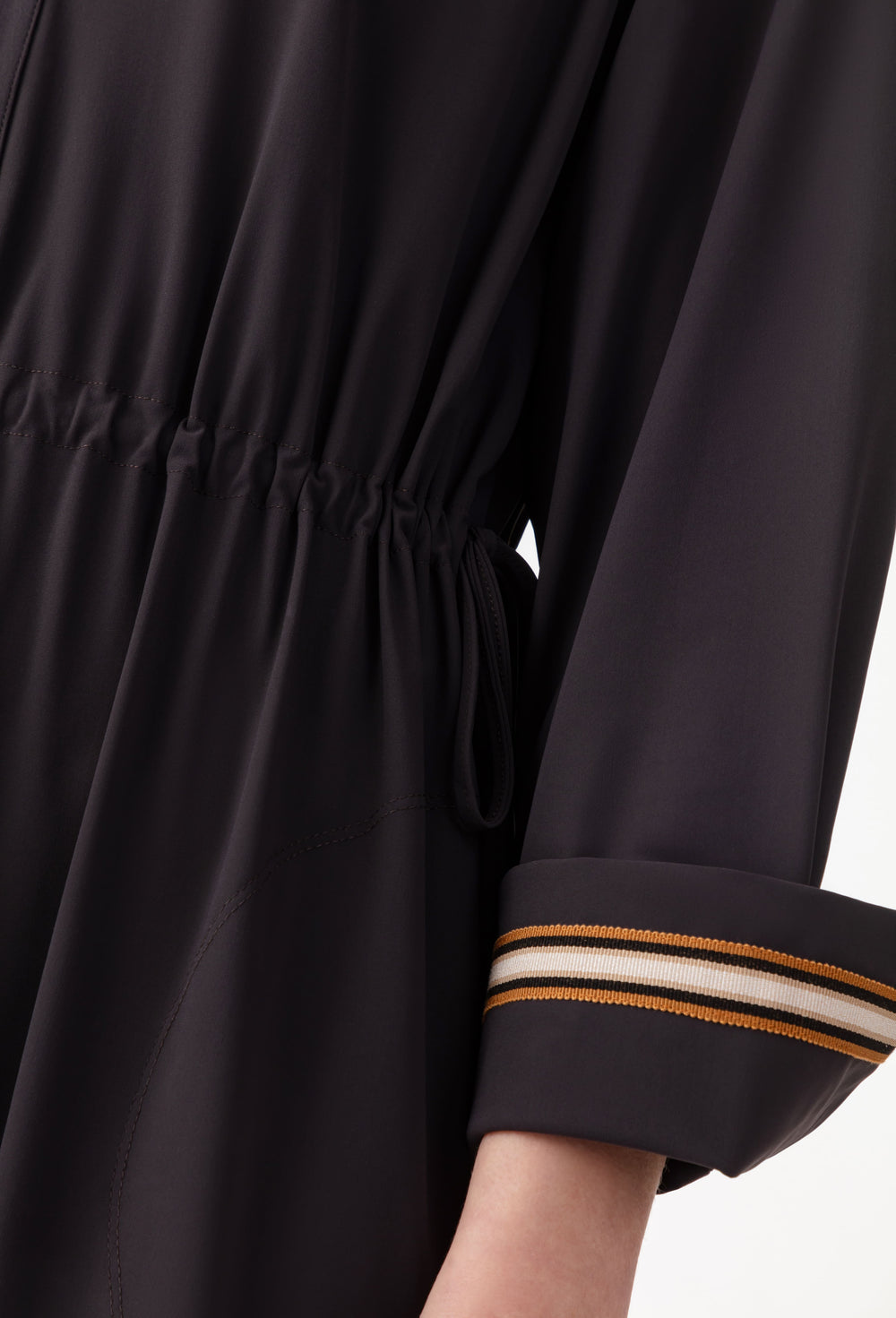 Robe longue Rhea en jersey technique marron 2
